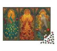 Chathedral Vitrail Puzzle 1000 Pièces pour Adultes Vitrail d'Église pour L'accrocher Une Fois L'assemblage Terminé Puzzle Pixel Art De l'art De La Décoration Moderne Multi-Colour 1000pcs (75x50cm)