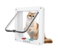 Chatiere, 20 x 19 x 1,8 cm, Chatière à 4 Voies | Porte pour Chats, Petits Chiens, Animaux, Fermeture Magnétique, Facile à Installer et Utiliser, Simple, Efficace
