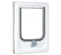 Chatière 4 positions pour gros chat et petit chien - ZOLUX - L24 x H32,5 cm - Pour porte bois, PVC, métal - Catwalk - Blanc