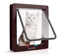 Chatière à 4 Positions Facile à Installer, qualité supérieure - Chatière résistante aux intempéries pour Portes intérieures et extérieures, idéale pour Les Chats et Les Petits Chiens 19 * 20 * 5,5cm