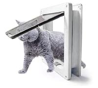 Chatière à Chatière pour Chat avec Tunnel Cache Découpe Chien Porte de Chat avec Serrure pour Petit Animaux Cat Mate (Blanc S)