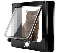 Chatière chatière magnétique à 4 voies facile à installer chatière coulissante manuelle sur mur/bois/porte UPVC (Noir L) YYV