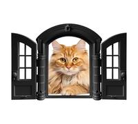 Chatière de fenêtre,Cadre d'entrée Anti-évasion pour Chiot - Chatière extérieure Style français à Double Panneaux, 24,00 x 27,51 x 7,19 cm,pour Porte de Chambre, Couloir, Patio, Mur