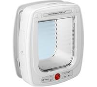 Ferplast Chatière avec Micropuce SWING MICROCHIP LARGE Porte pour Grands chats et petits Chiens, Entrée et sortie contrôlables à 4 voies, Collier avec puce électronique inclus Blanc Blanc G