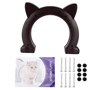 Chatière Intérieure Mignonne Chatière en Forme de Tête de Chat pour Portes Intérieures Passe de Trou s'adapte à Un Noyau Creux D'intérieur ou à des Portes Intérieures Solides[Brun] Escaliers