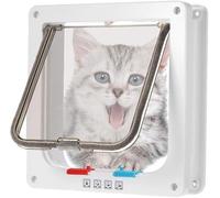 Chatière Magnétique for Animaux De Compagnie avec Serrure À 4 Voies for Chats, Chatons Et, 2 Tailles Options Couleurs(Weiß,Large)