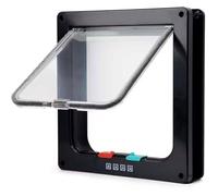 Chatière manuelle et chatière intelligente 20 x 19 cm noire, écran en verre acrylique, niche pour chat