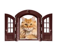 Chatière Murale - Cadre d'entrée Anti-évasion pour Chiot - Double Panneaux Style français chatière 24 x 27,5 x 7,2 cm - pour Porte de Chambre, Couloir, Patio, Mur