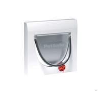 PetSafe - Chatière Classique Staywell sans tunnel, 4 Positions de Verrouillage Manuel - Fermeture magnétique, Résistante, Blanc
