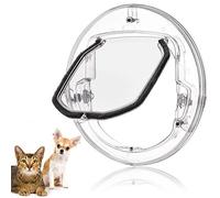 Chatière Pour Animaux De Compagnie Petite Porte Pour Chiens Et Chats Avec 4 Possibilités De Verrouillage Rond, Blanc Et Transparent Aléatoire à Envoyer