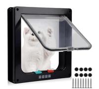 Chatière pour chat - 25 x 24 cm - Grande chatière avec serrure à 4 voies - Verrouillage de sécurité - Résistant aux intempéries - Clapet pour chat - Installation facile - Porte pour l'intérieur et