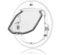 Chatière Pour Chat À Verrouillage 4 Voies, Rabat Transparent Silencieux 30X30X2Cm Pour Chat Petit Chien Adaptable Double Vitrage