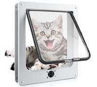 Chatière pour Chat avec magnétique à 4 Voies, Porte pour Animaux de Compagnie pour Chats et Petits Chiens, Porte pour Chat avec Tunnel
