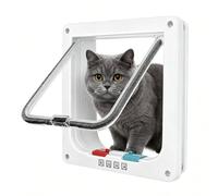 Chatière pour Chat, Chien, Verrouillage à 4 Voies, S (20 x 19cm) | Facile à Installer, Compatible avec Portes fines, Fenêtres, Moustiquaires, pour Petits Animaux jusqu’à 8 kg