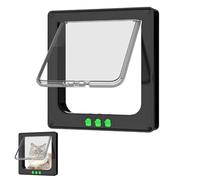 Chatière pour chat et petit chien - Porte magnétique transparente avec joint à brosse silencieux, résistant aux intempéries - 4 tailles et 3 couleurs - Facile à installer (noir, taille M)