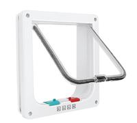 Chatière pour chat pour fenêtres, portes pour animaux domestiques et porte coulissante, porte de sécurité pour animal domestique avec serrure à 4 voies, chatière résistante aux intempéries pour porte