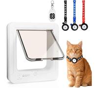 Chatiere pour Chat Puce Electronique, Accès Sélectif pour Votre Chat, Empêche Les Étrangers d'Entrer, Installation Facile
