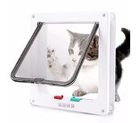 Chatiere pour Chats,Chatiere pour Chat avec Magnétique à 4 Voies,Porte pour Chat avec Tunnel Ouverture,Chiens ou Petits Animaux Contrlable Verrouillable,L 25 * 23.5 * 5.3cm