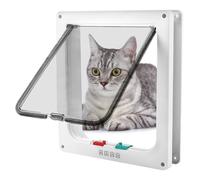 Chatière pour Chats,Chatière révolutionnaire pour chat,Chatière pour Chat avec Magnétique à 4 Voies,Portes de Passage sécurisées et fenêtres pour Animaux de Compagnie,Chatiere pour Chat Puce 22x19.5x5