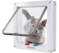 Chatière pour Chats, Verrouillage à 4 Voies Chatière 28 * 25 * 5.5cm pour Chats et Petits Chiens de circonférence <75cm, Facile à Installer et à Utiliser (XL)