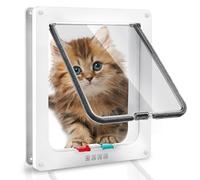 Chatière pour Chats, Verrouillage à 4 Voies Chatière 28 × 25 × 5.5cm pour Chats et Petits Chiens de circonférence <75cm, Facile à Installer et à Utiliser (XL)