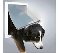Chatière pour chiens - - 2 positions - Tunnel M-XL - 36 × 46 cm - Blanc