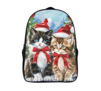 chaton 3d imprimé sacs d'école adolescent et adulte unique fêtes de noël petit sac a dos 2 compartiment hombre étudiant cartable-16,pour les voyages les affaires