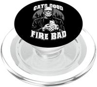 Chaton Amoureux des Chats Cats Good Fire Bad Funny Frankenstein PopSockets PopGrip pour MagSafe