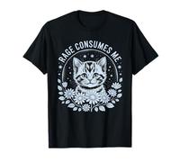 Chaton avec Cadre Floral et Sarcastique « Rage Consumes Me » T-Shirt