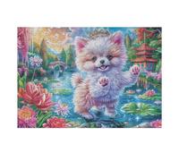 Chaton Champ de Fleurs Mignon Animal de Compagnie Faune Nature Sauvage Belle Campagne Puzzle 300 Pièces pour Adultes Agréable Amusant Et Relaxant Parfait pour Hobby Et Activités Calmes 300 PCS（40x
