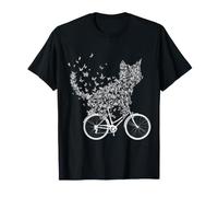 Chaton Chat Mama Vélo Design Papillon T-Shirt