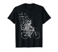 Chaton Chat Mama Vélo Motif Papillon Art T-Shirt