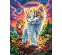 Chaton dans Le Jardin Fleuri 500 Pieces Casse-tête Expert Confirmé en Carton Épais Rigide Mythes Animal Plante Très Difficile Niveau Expert Motif Complexe Cadeau Anniversaire Premium 500 PCS