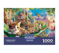 Chaton dans Starry Night Puzzle Adulte 1000 Pièces L'Excellence dans Les Défis De Puzzle - pour Une Large Audience : Homme, Femme, Adulte, Enfant Dès 14 Ans 70x50cm/1000pcs