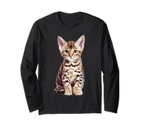 Chaton du Bengale Croquis Dessin Art Amoureux des Chats Manche Longue