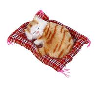 Chaton en Peluche Jouet, 1 Pcs Super Mignon Mini Simulation Sondage Chatons Endormis Chats en Peluche Jouets Poupée Cadeau De Noël décorations pour la Maison Chaton en Peluche Jouets(Jaune)