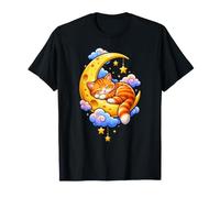 Chaton Endormi sur Lune Croissant T-Shirt