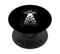 Chaton fantaisiste Cosmic UFO Vaisseau Spatial Galactique Chat PopSockets PopGrip Adhésif