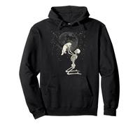 Chaton Gothique Squelette crâne Lune Halloween Graphique Sweat à Capuche