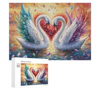 Chaton Heureux avec Deux Oiseaux d'amour Puzzle 300 Pièces pour Couples Jeu Coopératif Communication Et Logique Cadeau pour Couple 300 PCS