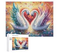 Chaton Heureux avec Deux Oiseaux d'amour Puzzle 500 Pièces pour Famille Loisirs Intérieurs Esprit D’Équipe Cadeau pour Saison Festive 500 PCS