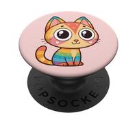 Chaton Kawaii Chat Mignon Enfant Fille Anime Manga drôle PopSockets PopGrip Adhésif