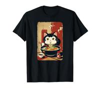 Chaton Maneki Neko Lucky Ramen Soupe Chat Porte-Bonheur T-Shirt Graphique avec Valeur