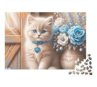 Chaton Mignon avec Les Yeux Bleus Puzzle 1000 Pièces Carton Robuste pour Collectionneurs, Puzzle De Logique, Activité De Fête, Meilleur Cadeau pour Fans Dévoués De Puzzles 38x26cm/1000pcs