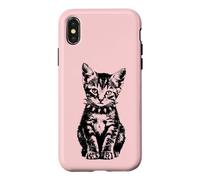 Chaton Mignon de Collier Clouté de Chaton Punk Coque pour iPhone X/XS