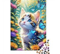 Chaton Mignon Yeux Bleus Puzzle 1000 Pièces Adultes Animaux Puzzles 1000 Pièce Jeu De Team Building Cadeau 52x38cm/1000pcs