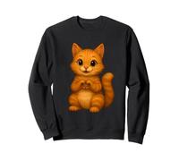 Chaton Orange Mignon Faisant Un Geste De Coeur Chat Adorable Sweatshirt