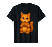 Chaton Orange Mignon Faisant Un Geste De Coeur Chat Adorable T-Shirt