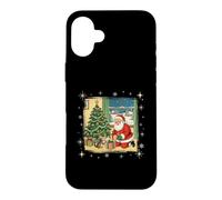 Chaton Père Noël Kris Kringle Livrant Cadeau Rétro Coque pour iPhone 16 Plus
