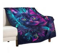 Chaton Plaid Flanelle Animal Chat Plaid Polaire Et Enfants Rester Chaud en Hiver pour Lit Canapé Couverture Molletonnée Décoration De Chambre Envoyer À La Famille 130x180cm